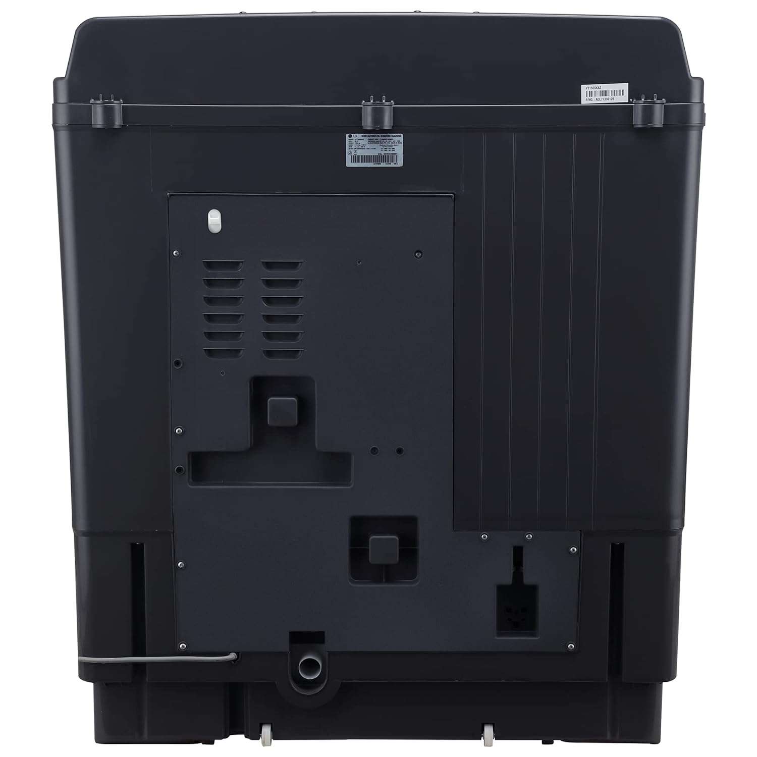 LG 11 Kg 5 Star Wind Jet Dry Rat Away Technology Semi-Automatic Top Loading Washing Machine (P1155SKAZ, Roller Jet Pulsator, Punch + 3, Middle Black)