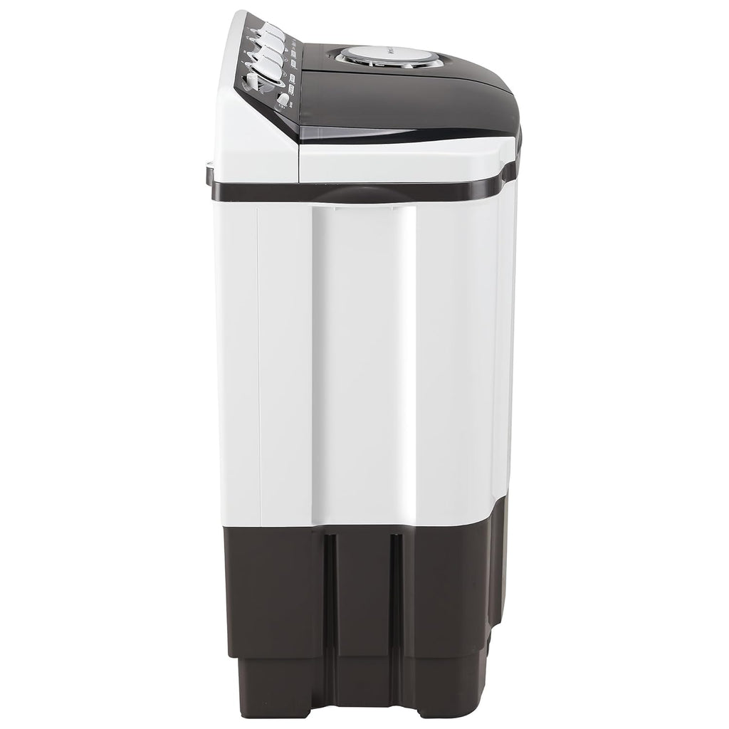 LG 8.0 Kg 5 Star Semi-Automatic Top Loading Washing Machine with Roller Jet Pulsator, Wind Jet Dry, Soak & Rat Away Technology (P8030SGAZ, Collar Scrubber & Rust Free Plastic Base, Dark Gray)