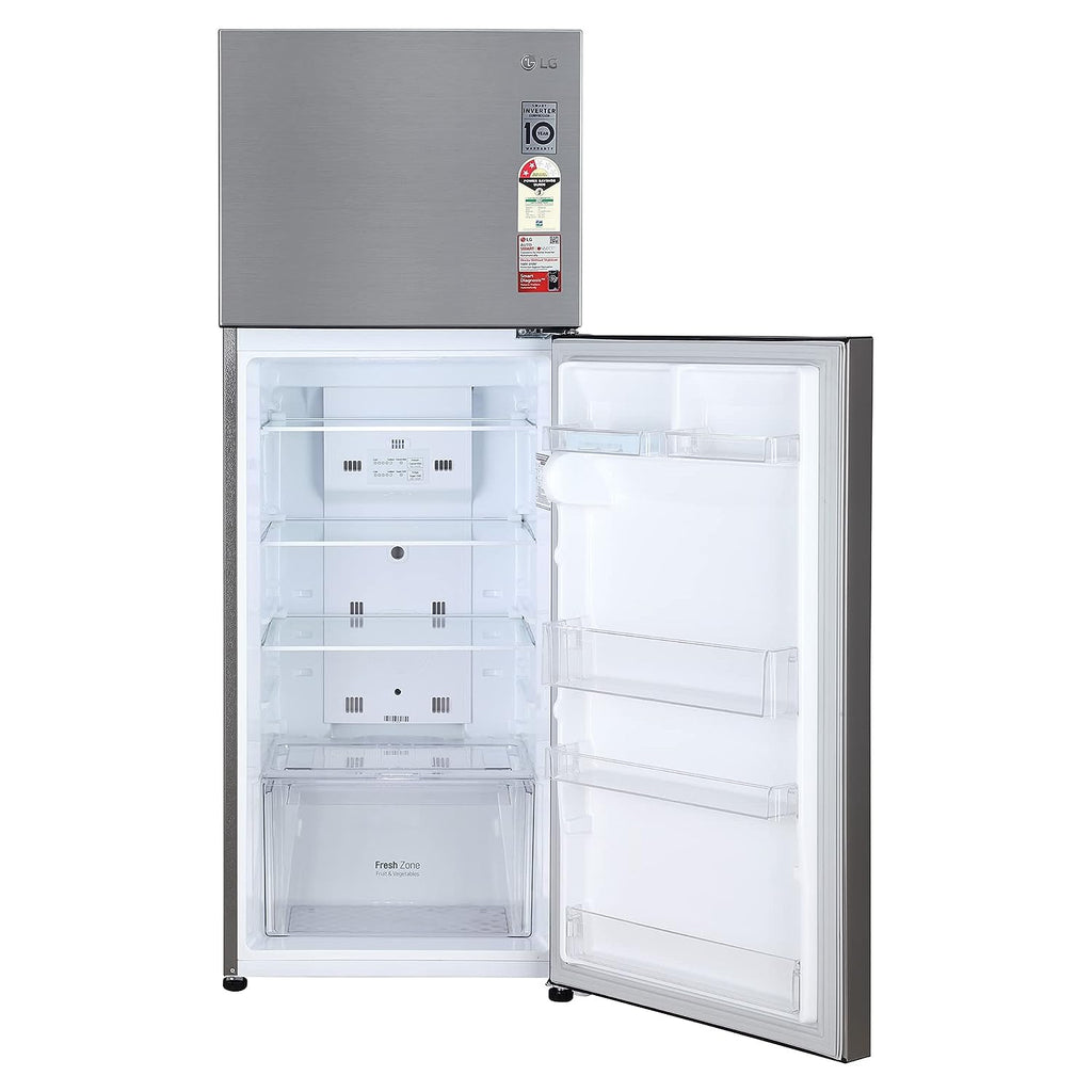 LG 288 L 2 Star Smart Inverter Frost-Free Double Door Refrigerator (GL-S322SPZY, Shiny Steel)