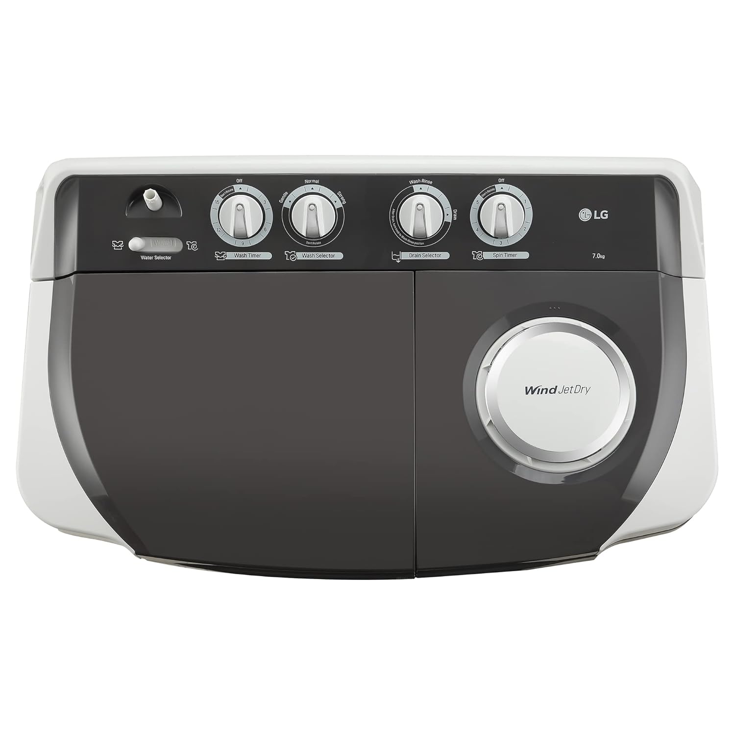 LG 7 Kg 5 Star Wind Jet Dry Semi-Automatic Top Loading Washing Machine (P7010NGAZ)
