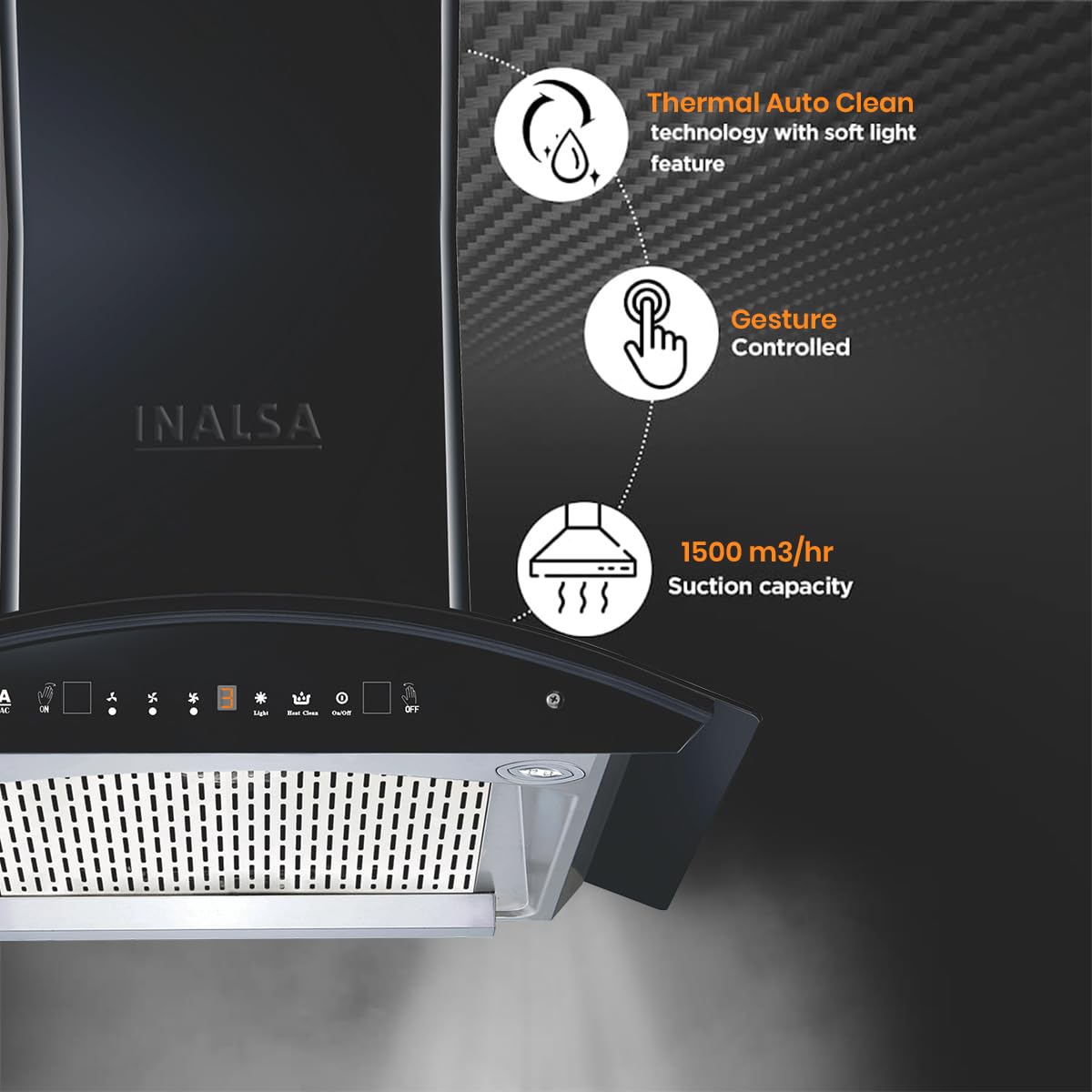 Inalsa Cooker Hood Hector 60BKMAC