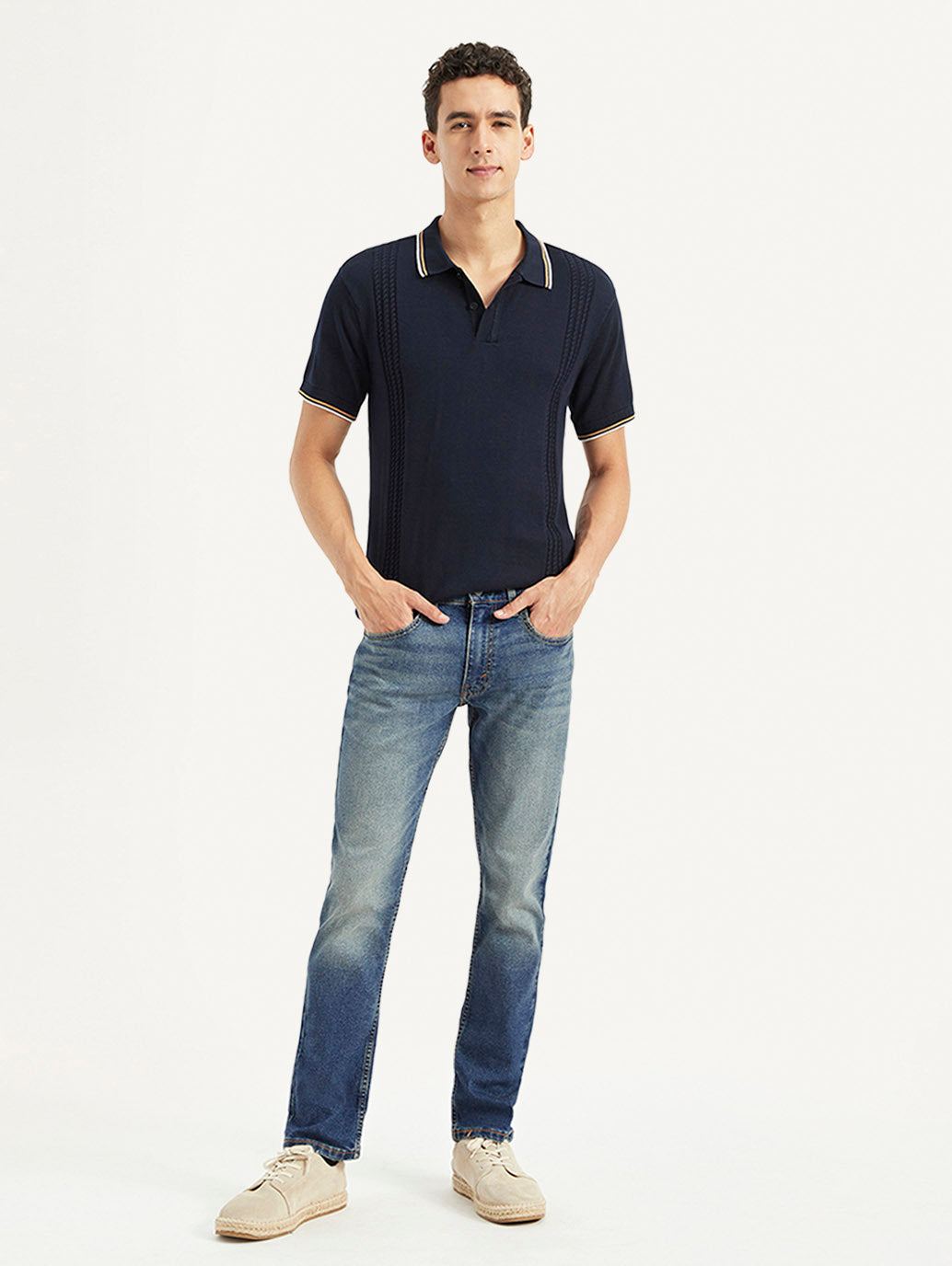 Men's 65504 Blue Skinny Fit Mid Rise Jeans