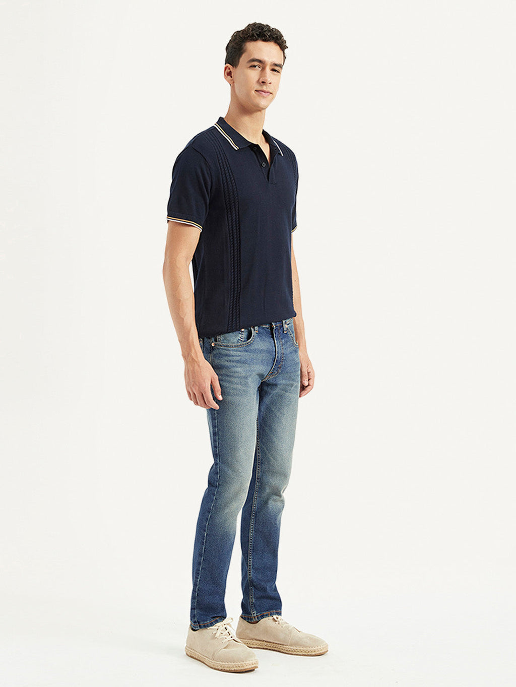 Men's 65504 Blue Skinny Fit Mid Rise Jeans