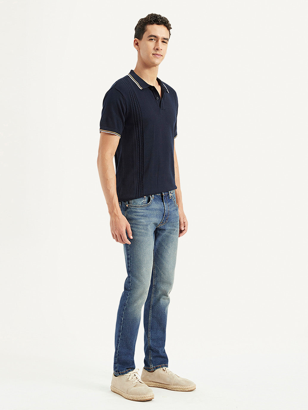 Men's 65504 Blue Skinny Fit Mid Rise Jeans