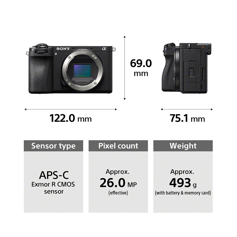 Sony Alpha ILCE-6700 APS-C Interchangeable-Lens Mirrorless Camera (Body Only) | Made for Creators | 26.0 MP | Artificial Intelligence based Autofocus | 4K 60p Recording - Black