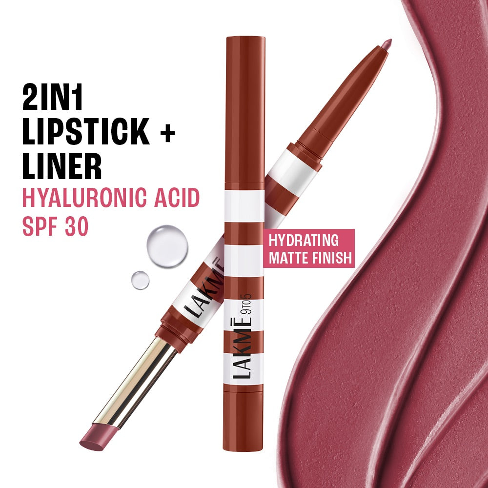 Lakmē 9to5 Hya Beach Edit Lipstick + Liner Duo