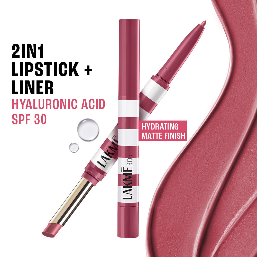 Lakmē 9to5 Hya Beach Edit Lipstick + Liner Duo