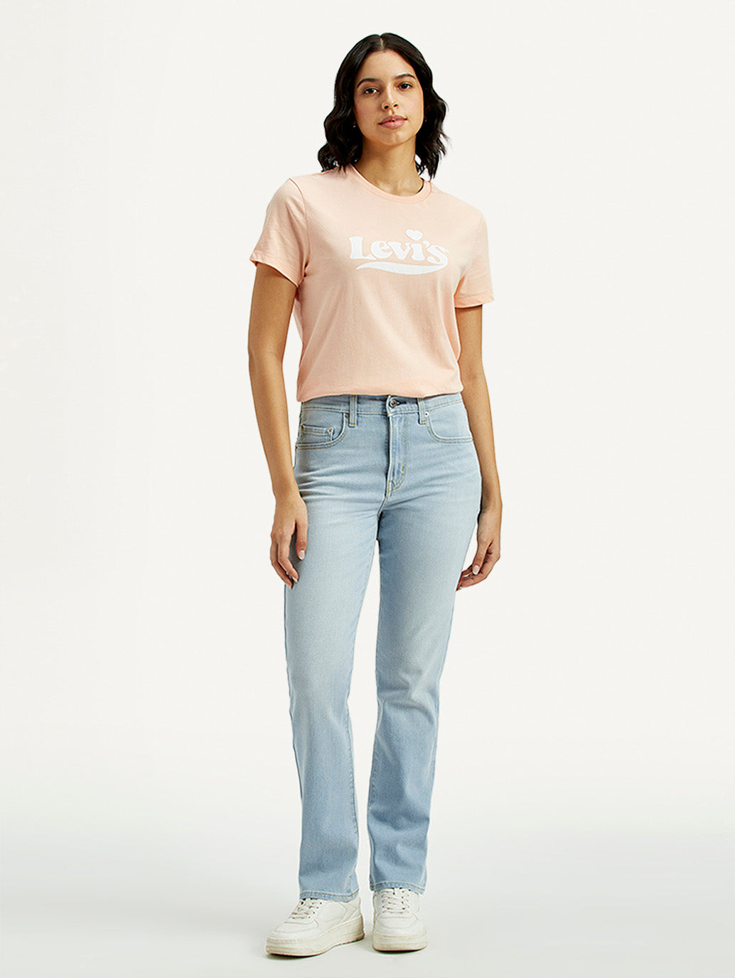 Women's 724 Light Indigo Slim Straight Fit High Rise Jeans