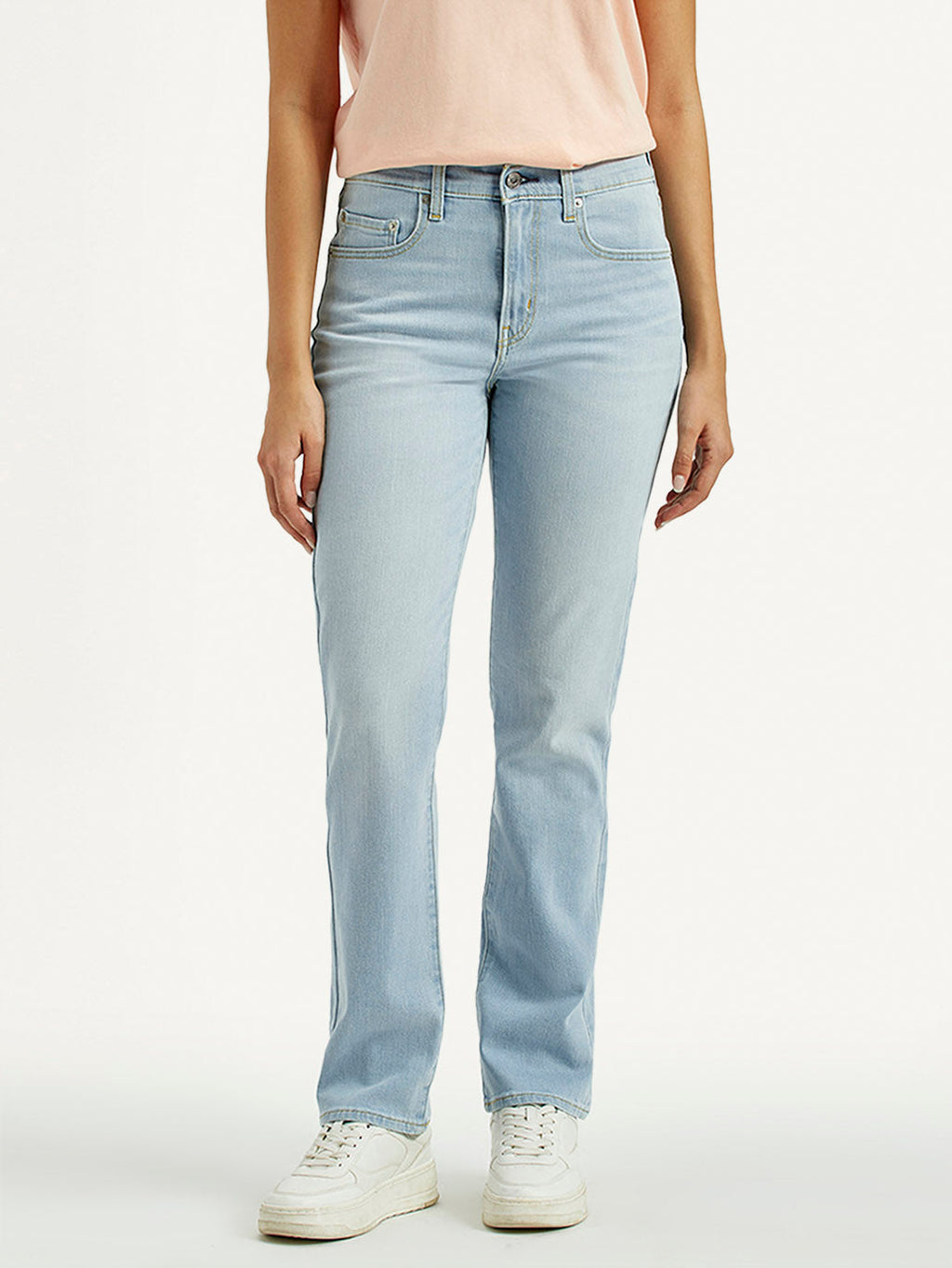 Women's 724 Light Indigo Slim Straight Fit High Rise Jeans