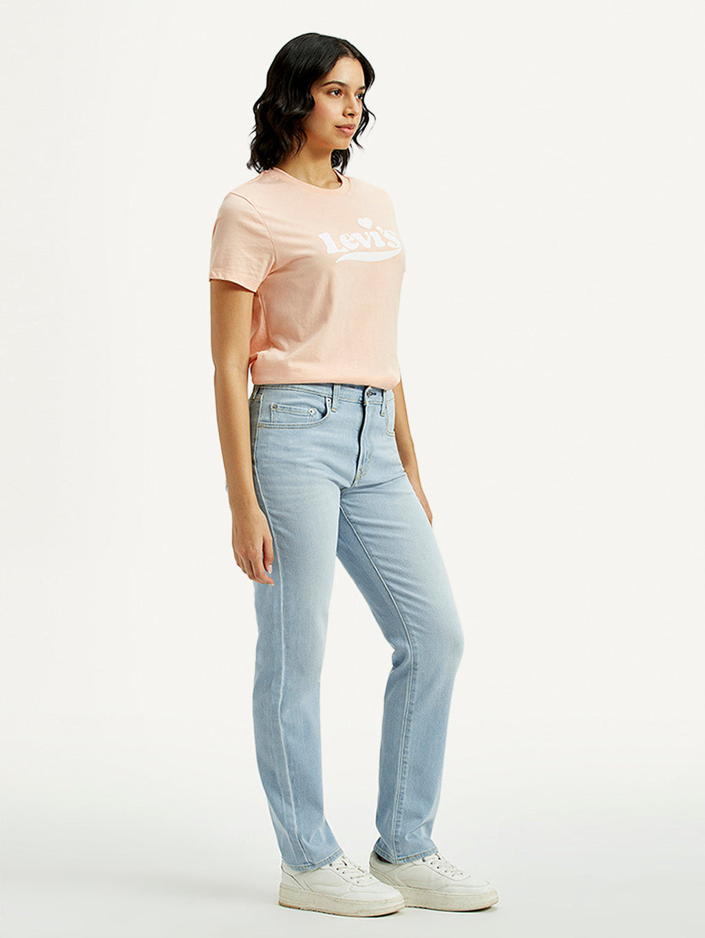 Women's 724 Light Indigo Slim Straight Fit High Rise Jeans