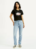 Women's 724 Light Blue Slim Straight Fit High Rise Jeans