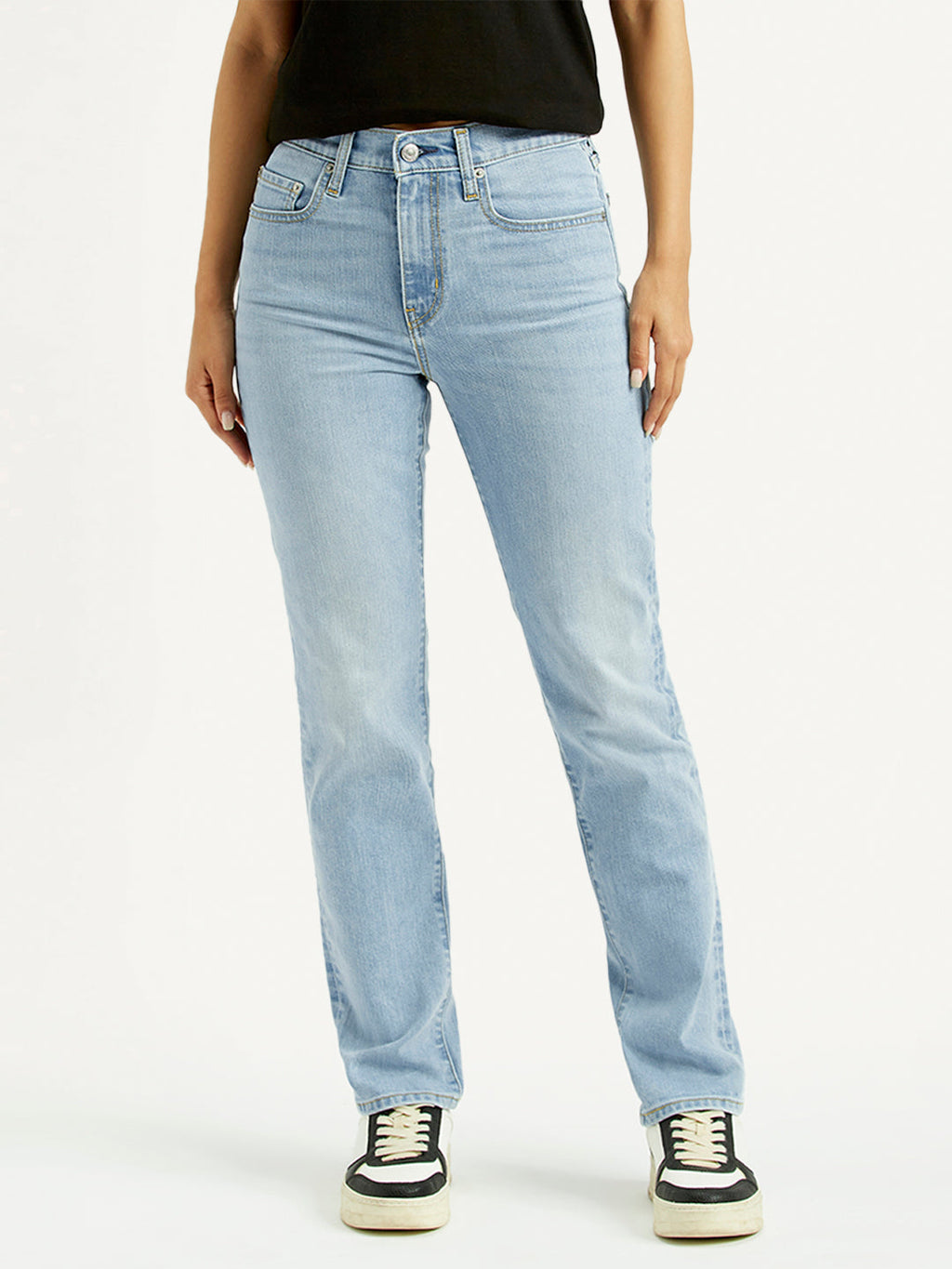 Women's 724 Light Blue Slim Straight Fit High Rise Jeans