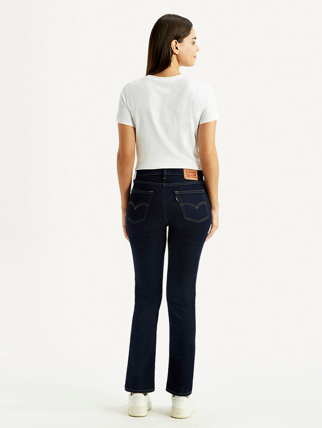 Women's 724 Med Indigo Slim Straight Fit High Rise Jeans