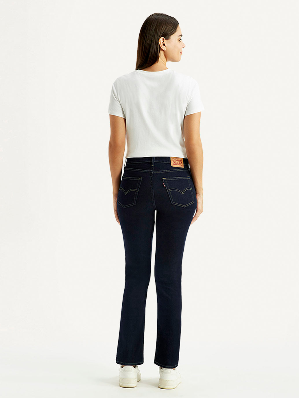 Women's 724 Med Indigo Slim Straight Fit High Rise Jeans