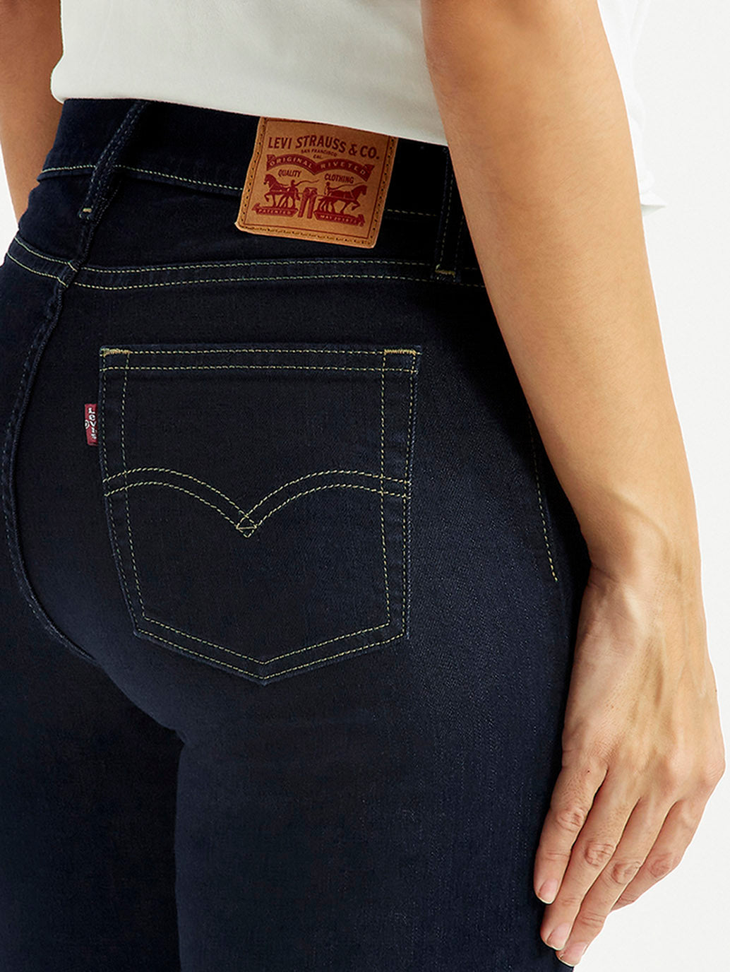 Women's 724 Med Indigo Slim Straight Fit High Rise Jeans