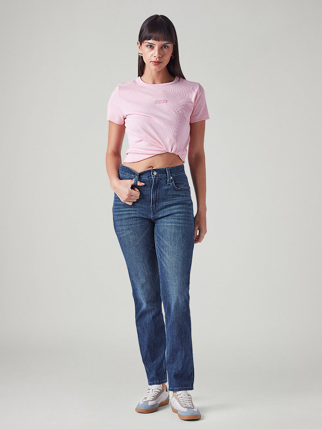 Women's 724 Blue Slim Straight Fit High Rise Jeans