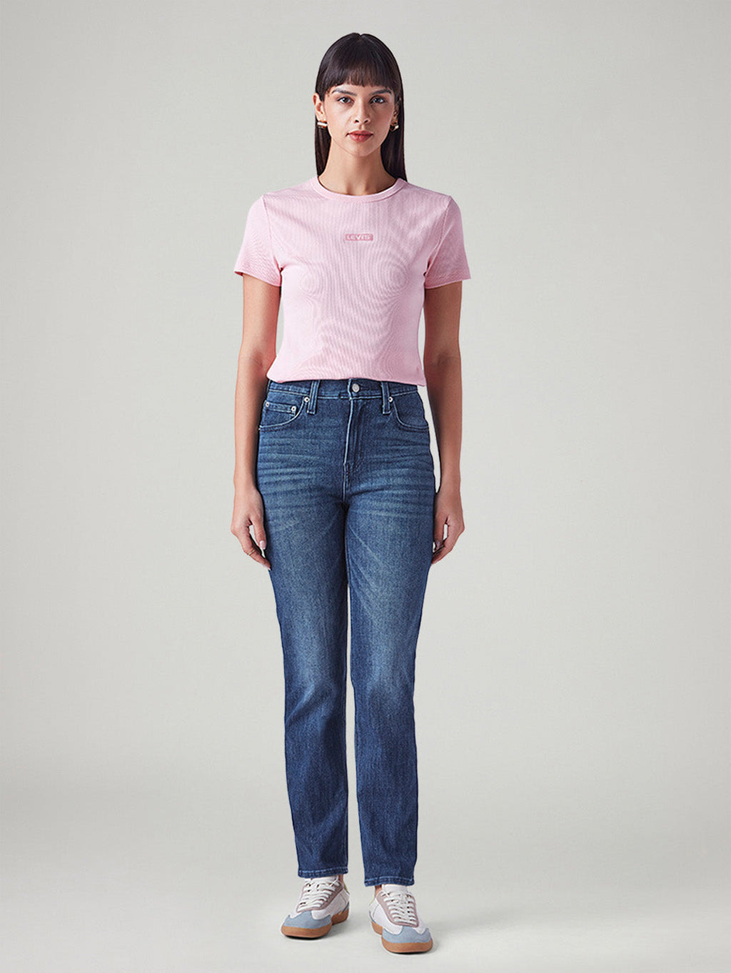 Women's 724 Blue Slim Straight Fit High Rise Jeans