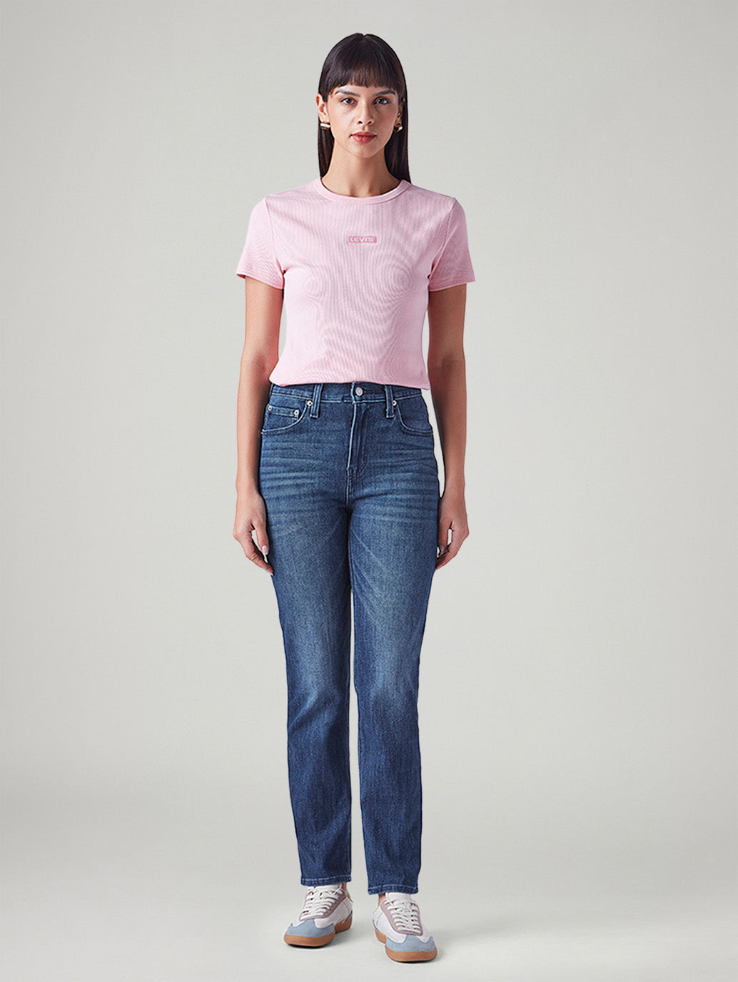 Women's 724 Blue Slim Straight Fit High Rise Jeans