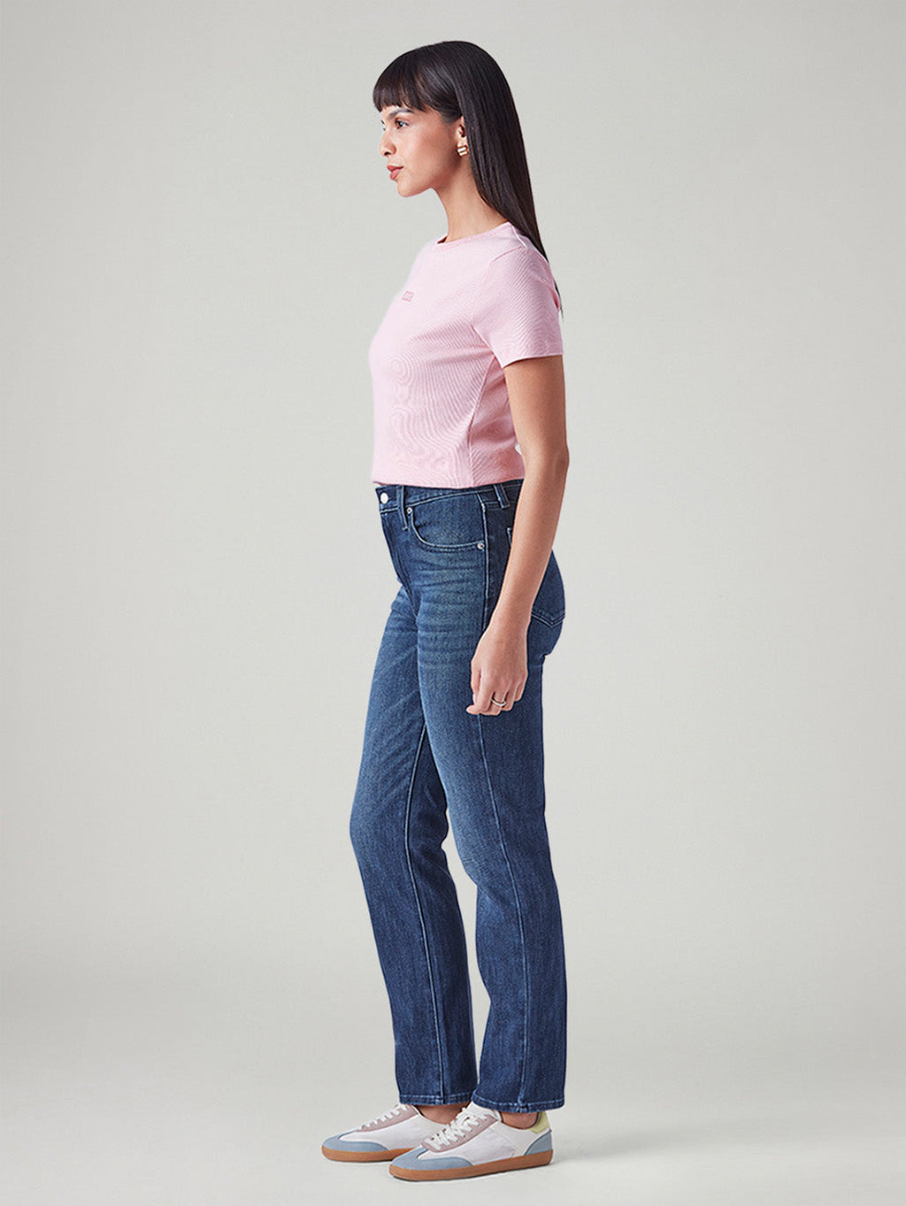 Women's 724 Blue Slim Straight Fit High Rise Jeans