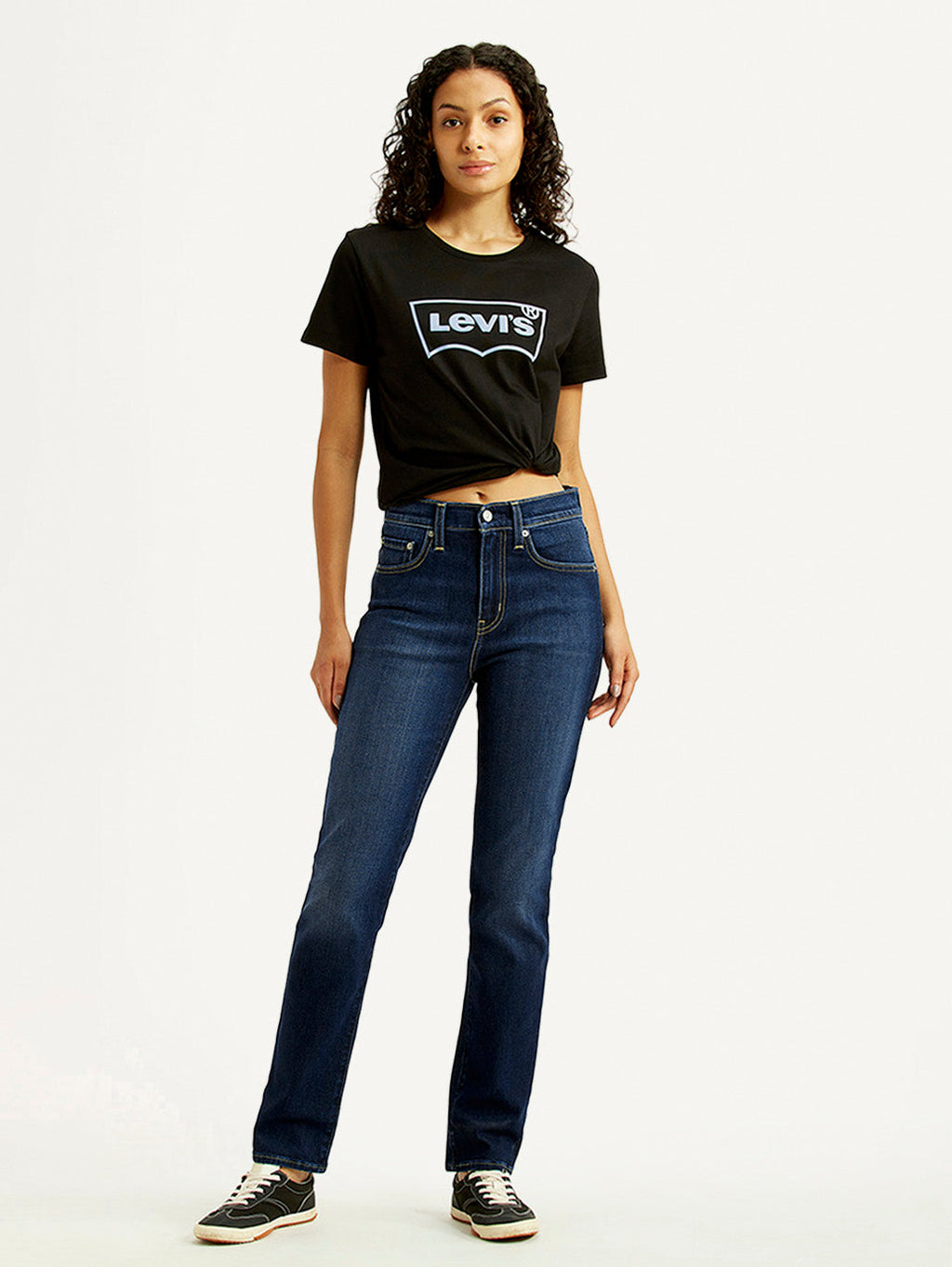 Women's 724 Dark Indigo Slim Straight Fit High Rise Jeans