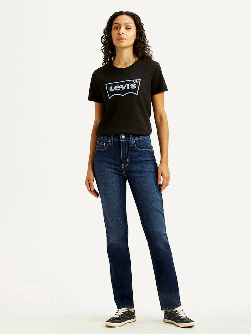 Women's 724 Dark Indigo Slim Straight Fit High Rise Jeans