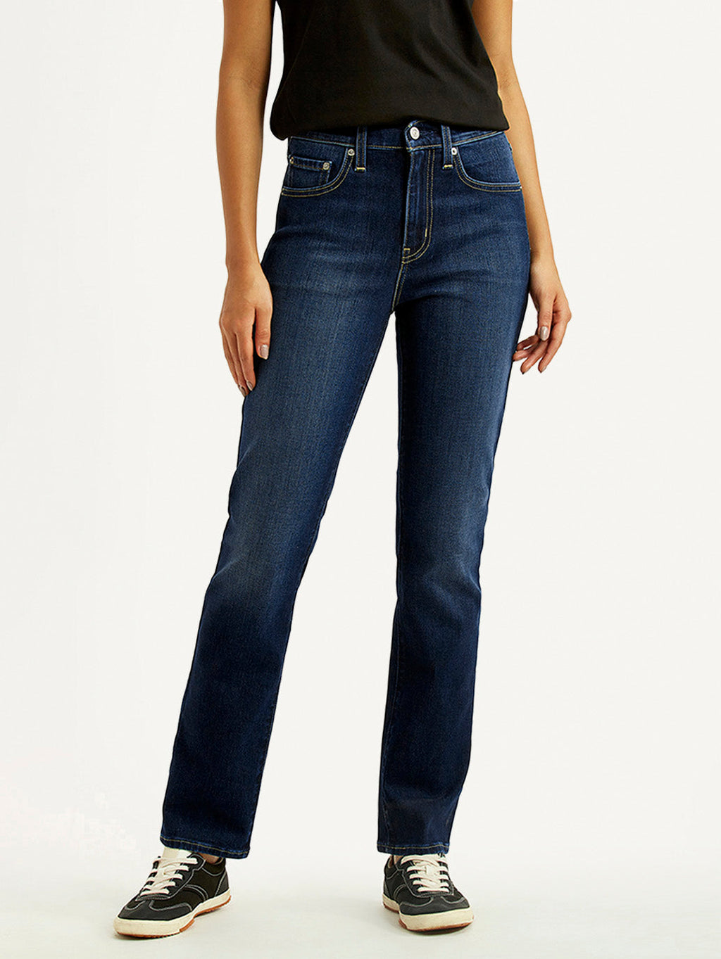 Women's 724 Dark Indigo Slim Straight Fit High Rise Jeans