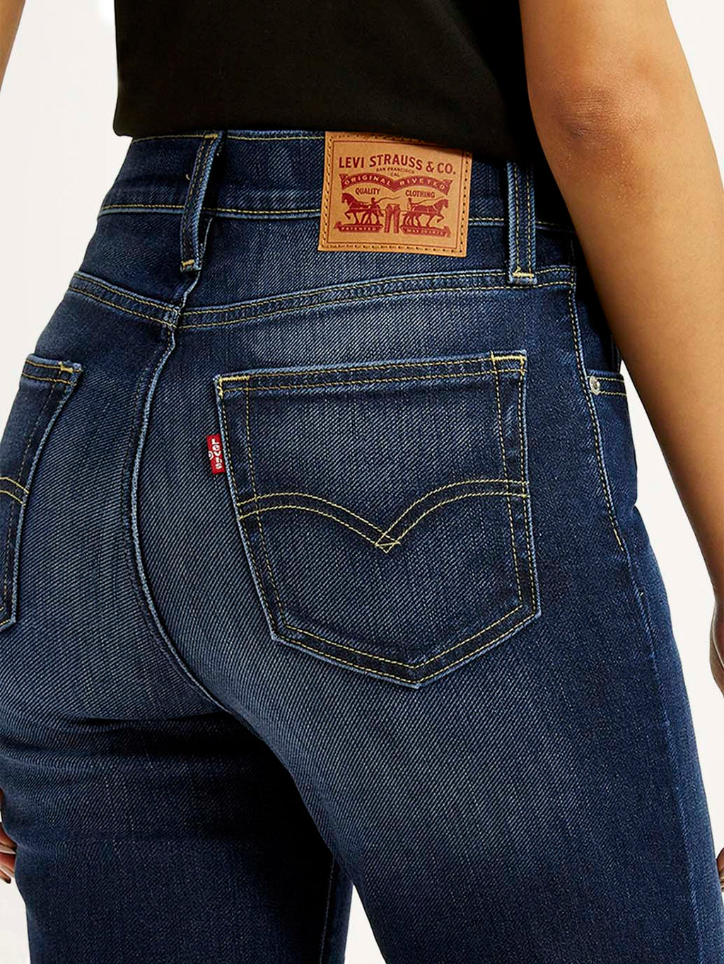 Women's 724 Dark Indigo Slim Straight Fit High Rise Jeans