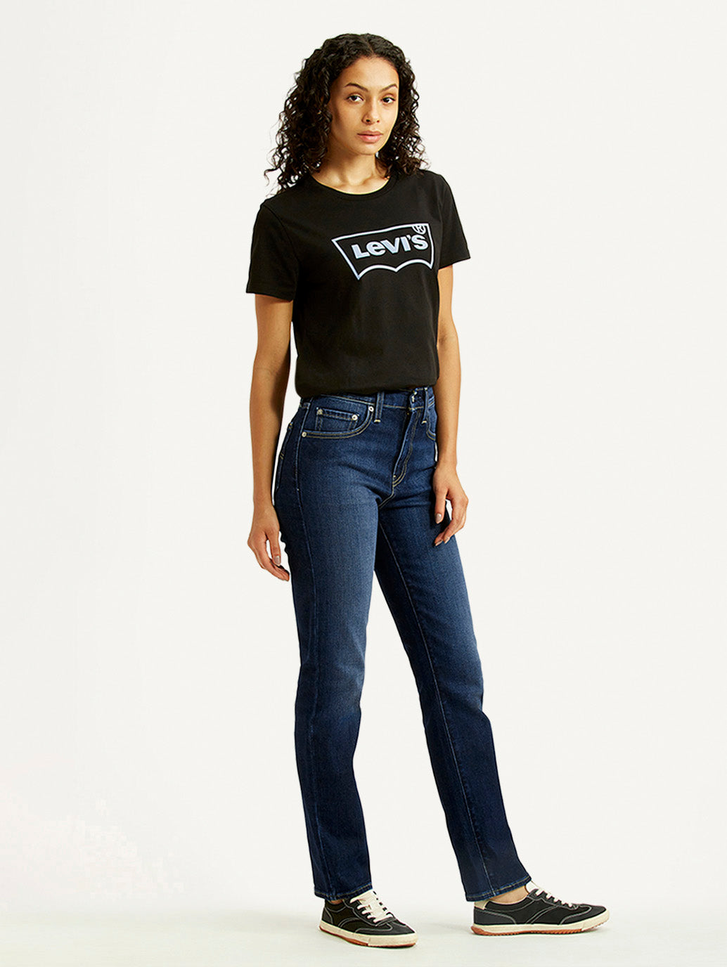 Women's 724 Dark Indigo Slim Straight Fit High Rise Jeans