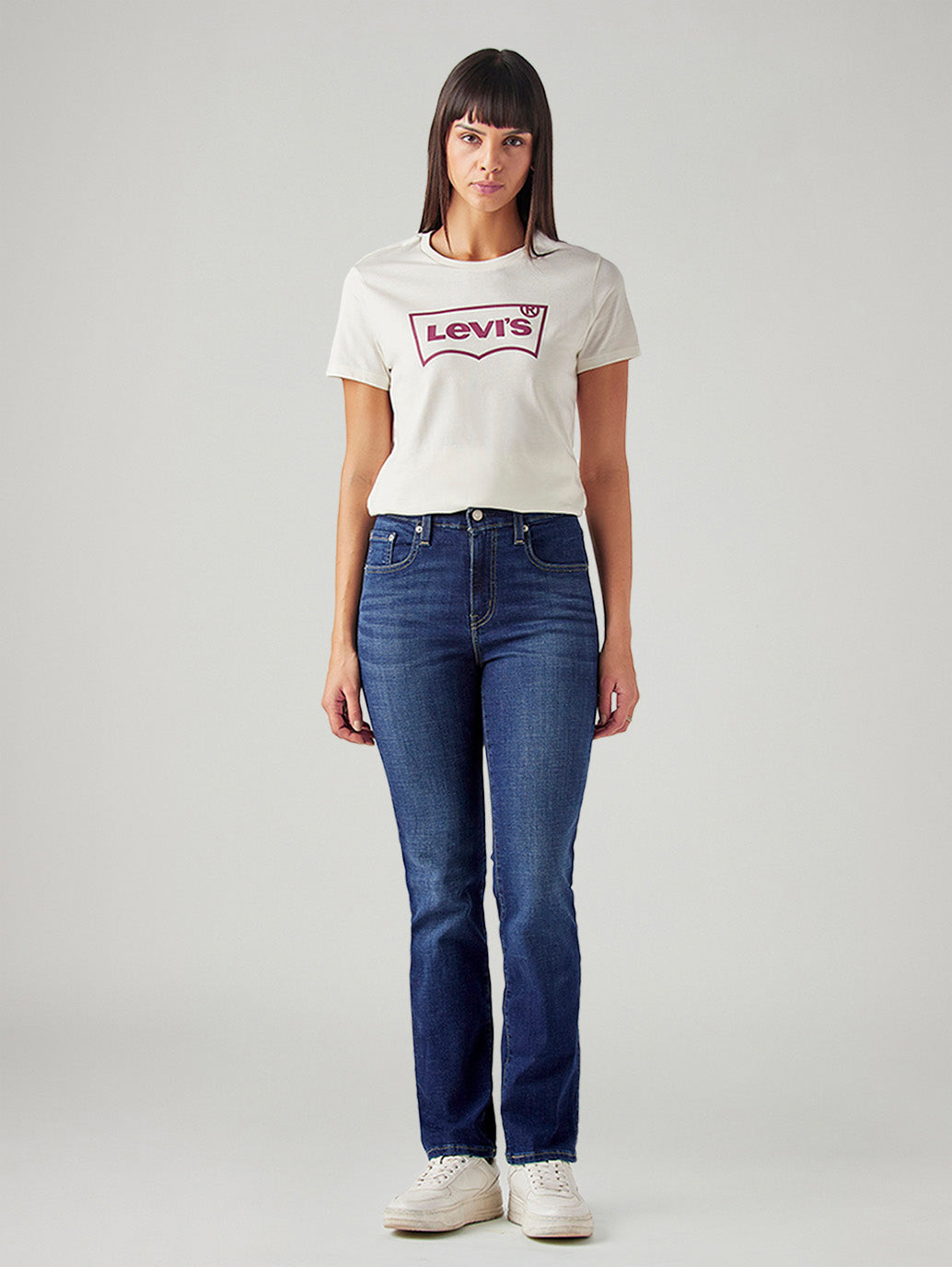 Women's 724 Dark Indigo Slim Straight Fit High Rise Jeans