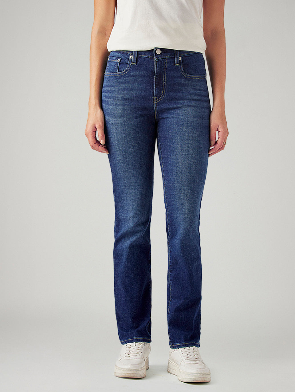 Women's 724 Dark Indigo Slim Straight Fit High Rise Jeans
