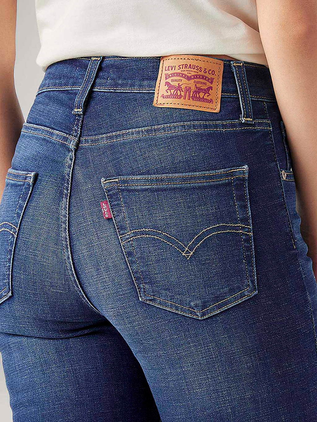 Women's 724 Dark Indigo Slim Straight Fit High Rise Jeans