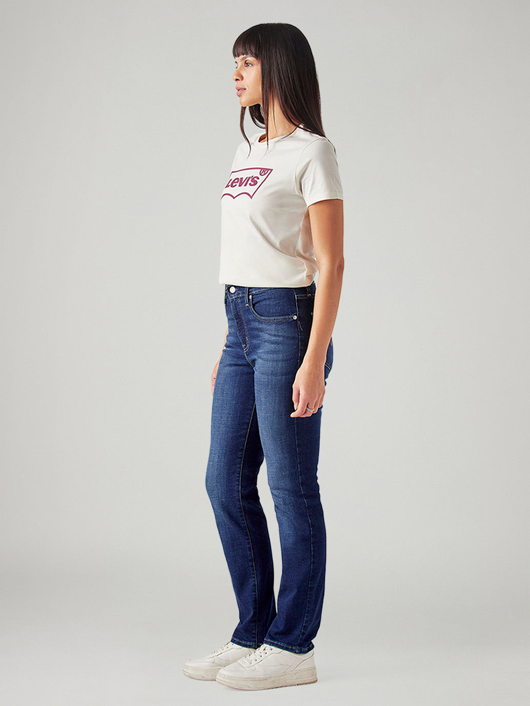 Women's 724 Dark Indigo Slim Straight Fit High Rise Jeans