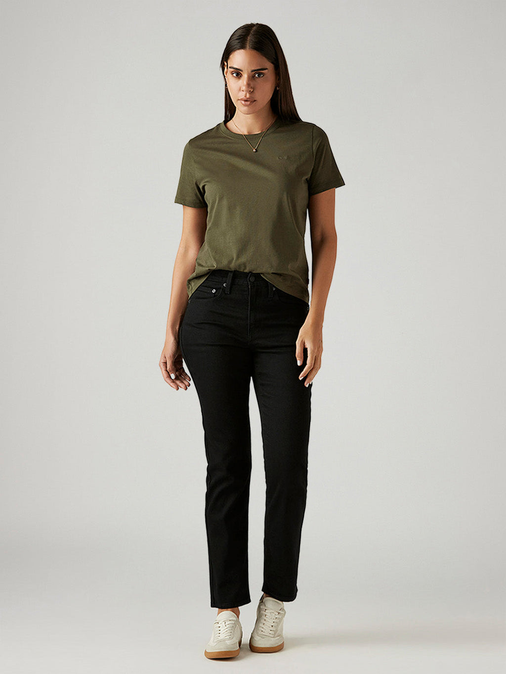 Women's 724 Black Slim Straight Fit High Rise Jeans