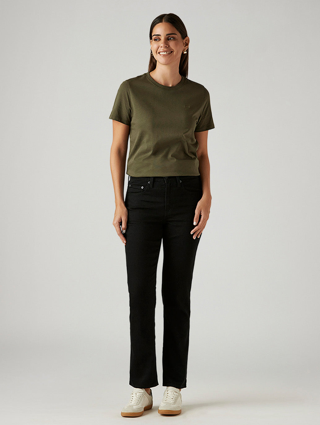 Women's 724 Black Slim Straight Fit High Rise Jeans