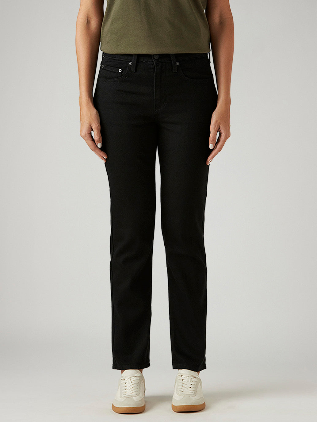 Women's 724 Black Slim Straight Fit High Rise Jeans