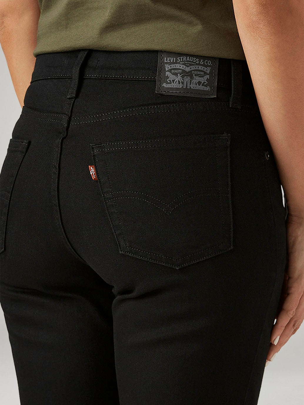 Women's 724 Black Slim Straight Fit High Rise Jeans