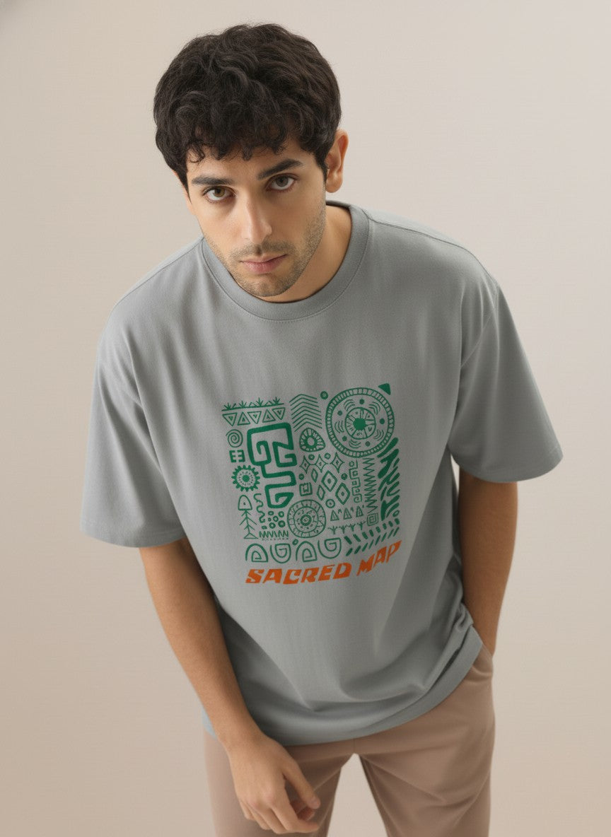 Men Oversized Cotton Tribal T-Shirt