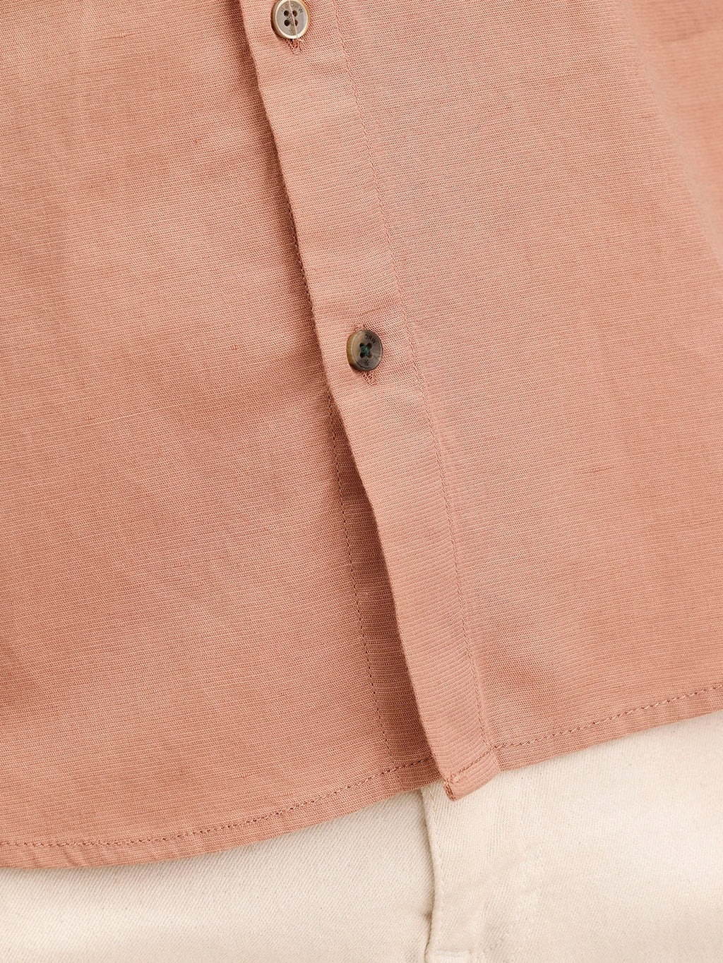Regular Fit Linen Blend Shirt | Light Brown