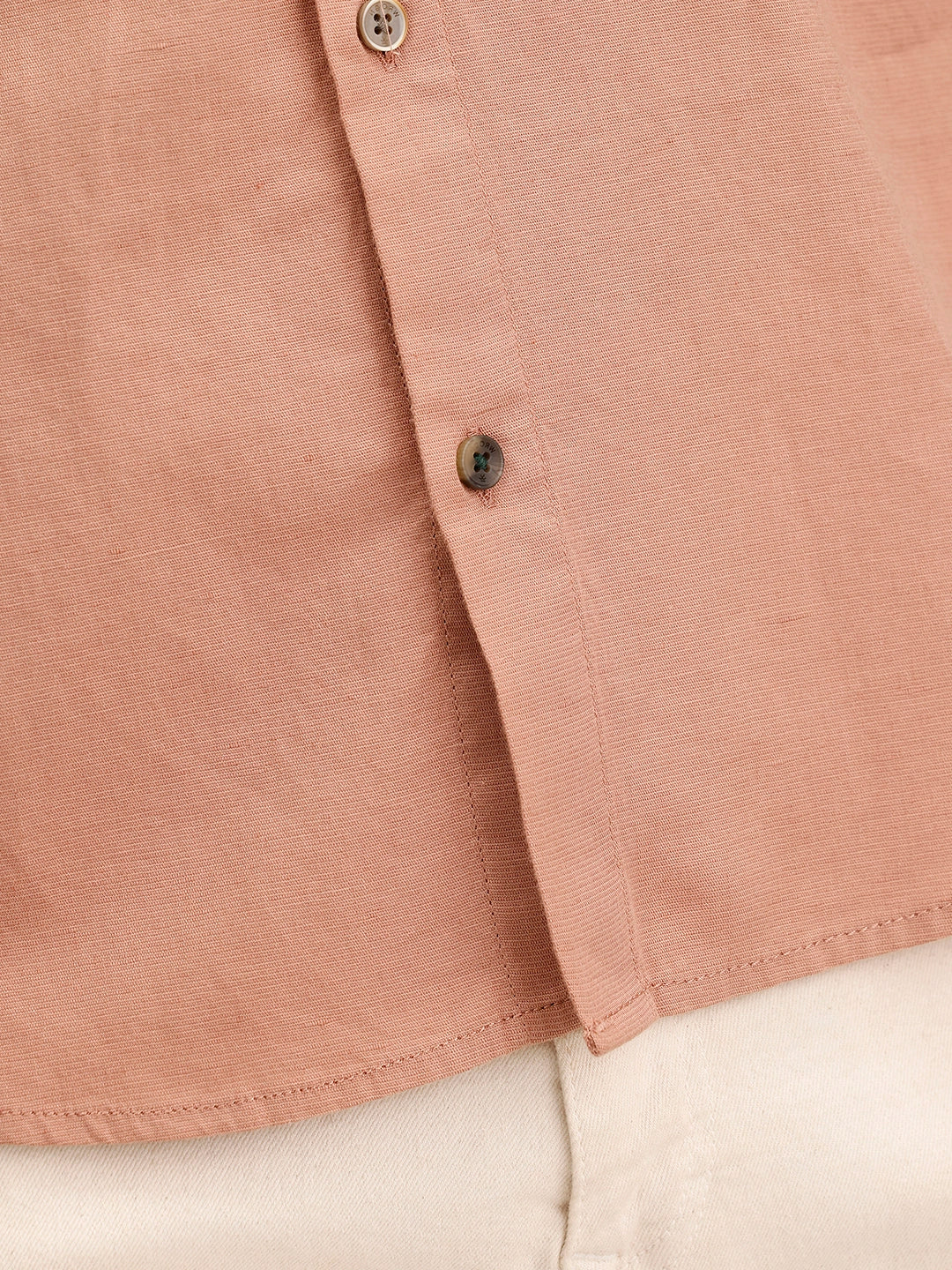 Regular Fit Linen Blend Shirt | Light Brown