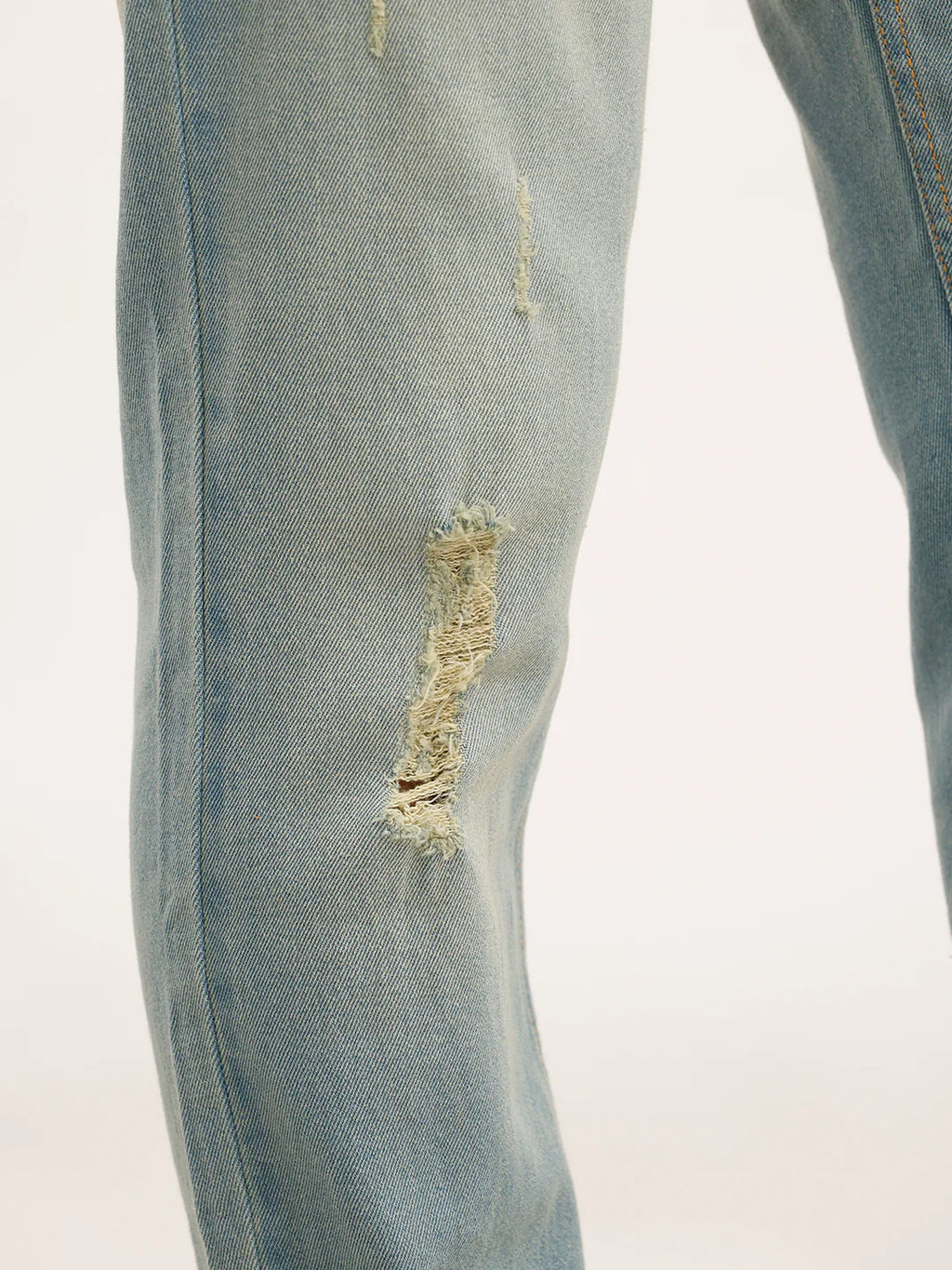 Faded Slim Fit Distressed Denim Jeans | Light Blue