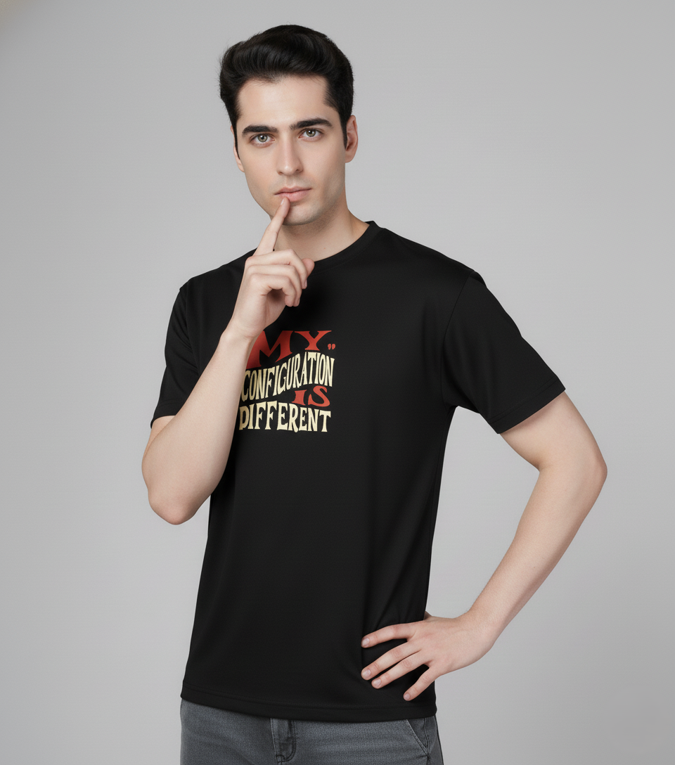 Men Cotton Black Printed Tshirt