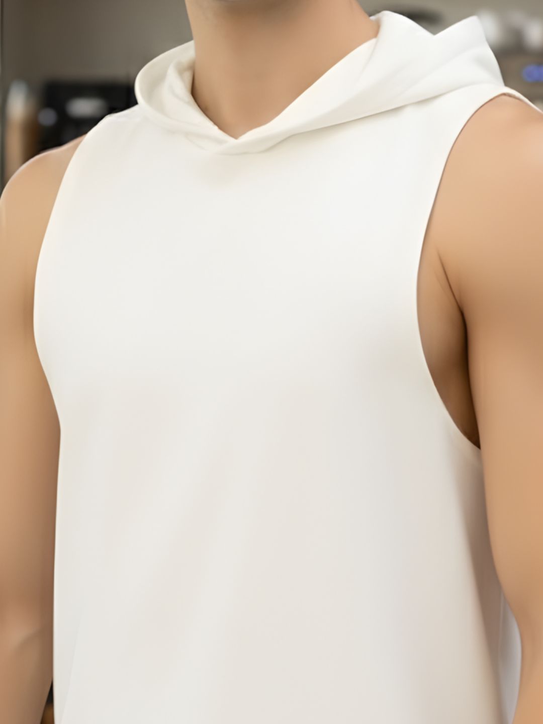 Men White Solid Printed T-shirt