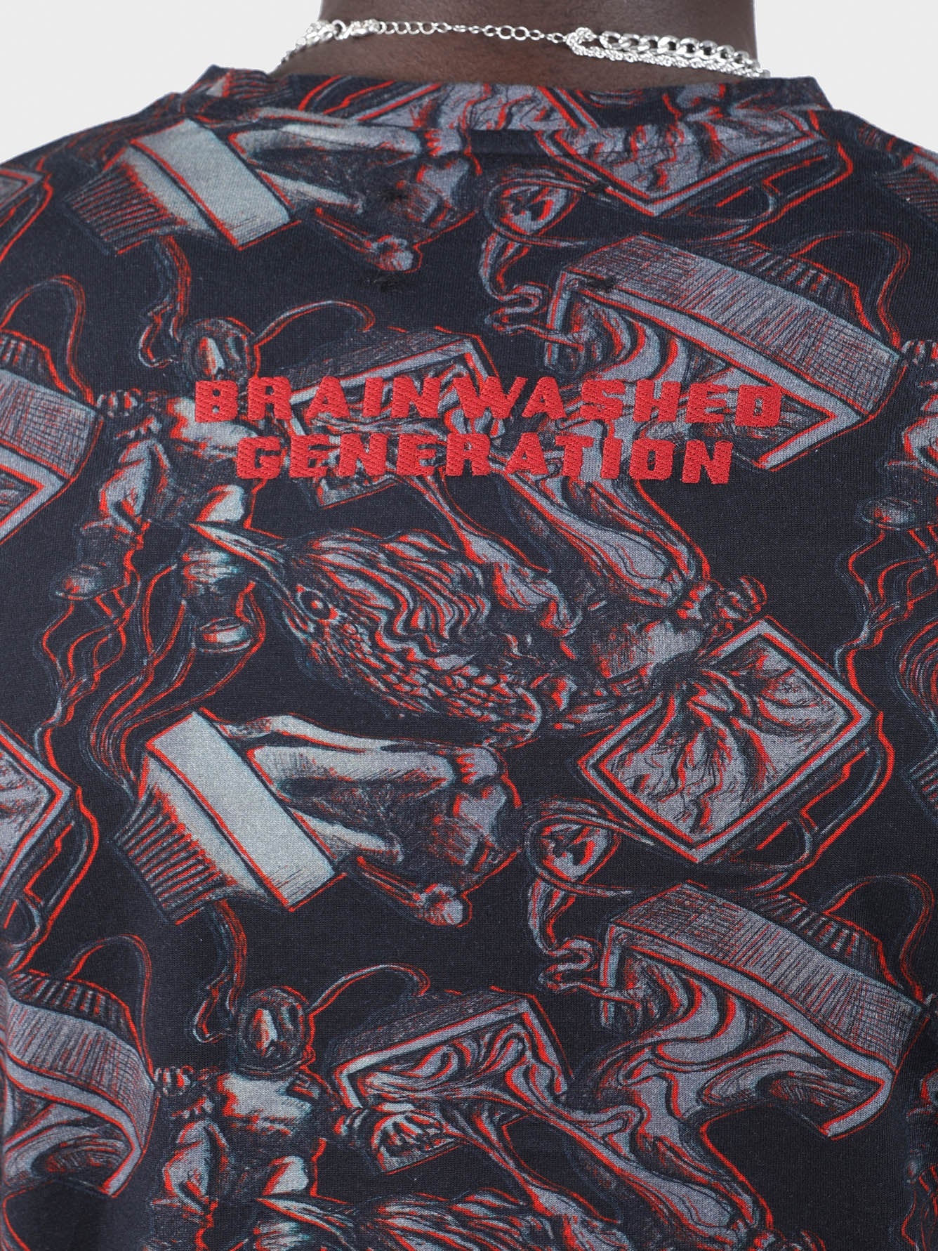 Men  Embroidered Printed Tee