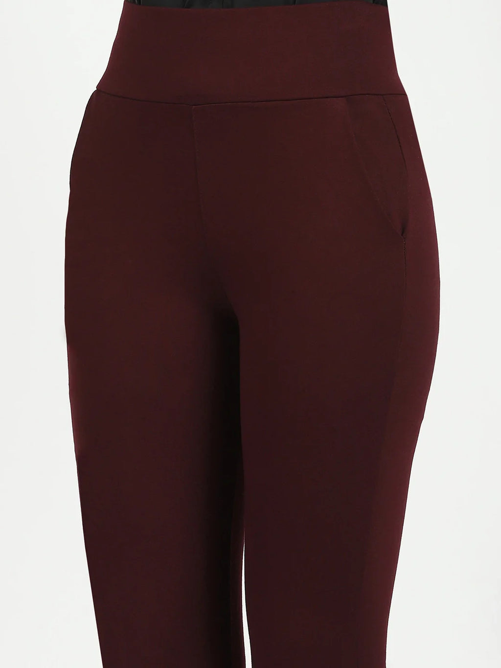 Burgundy Stretchable Bootcut Trouser
