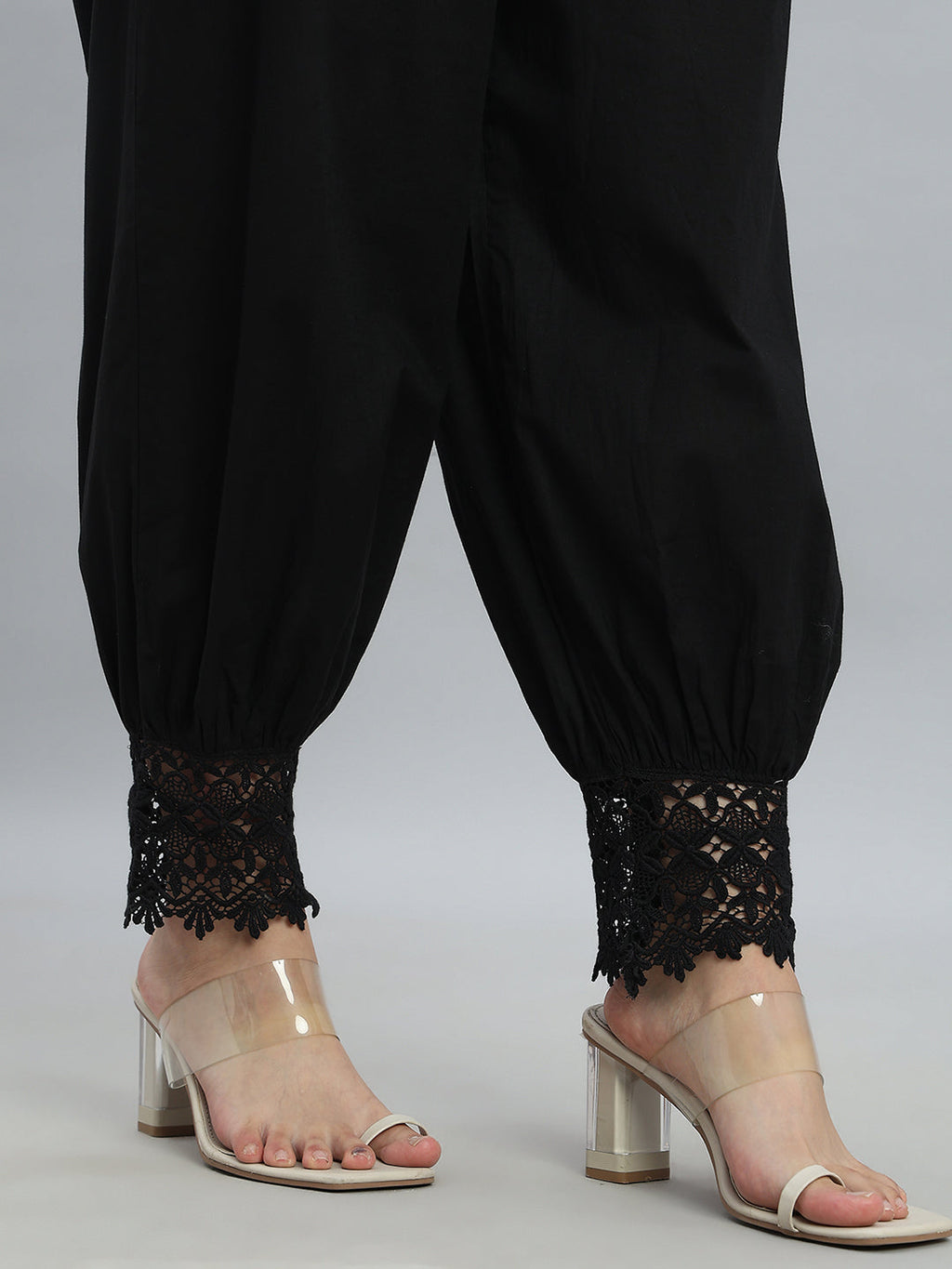 Black Embroidered Lace Salwar