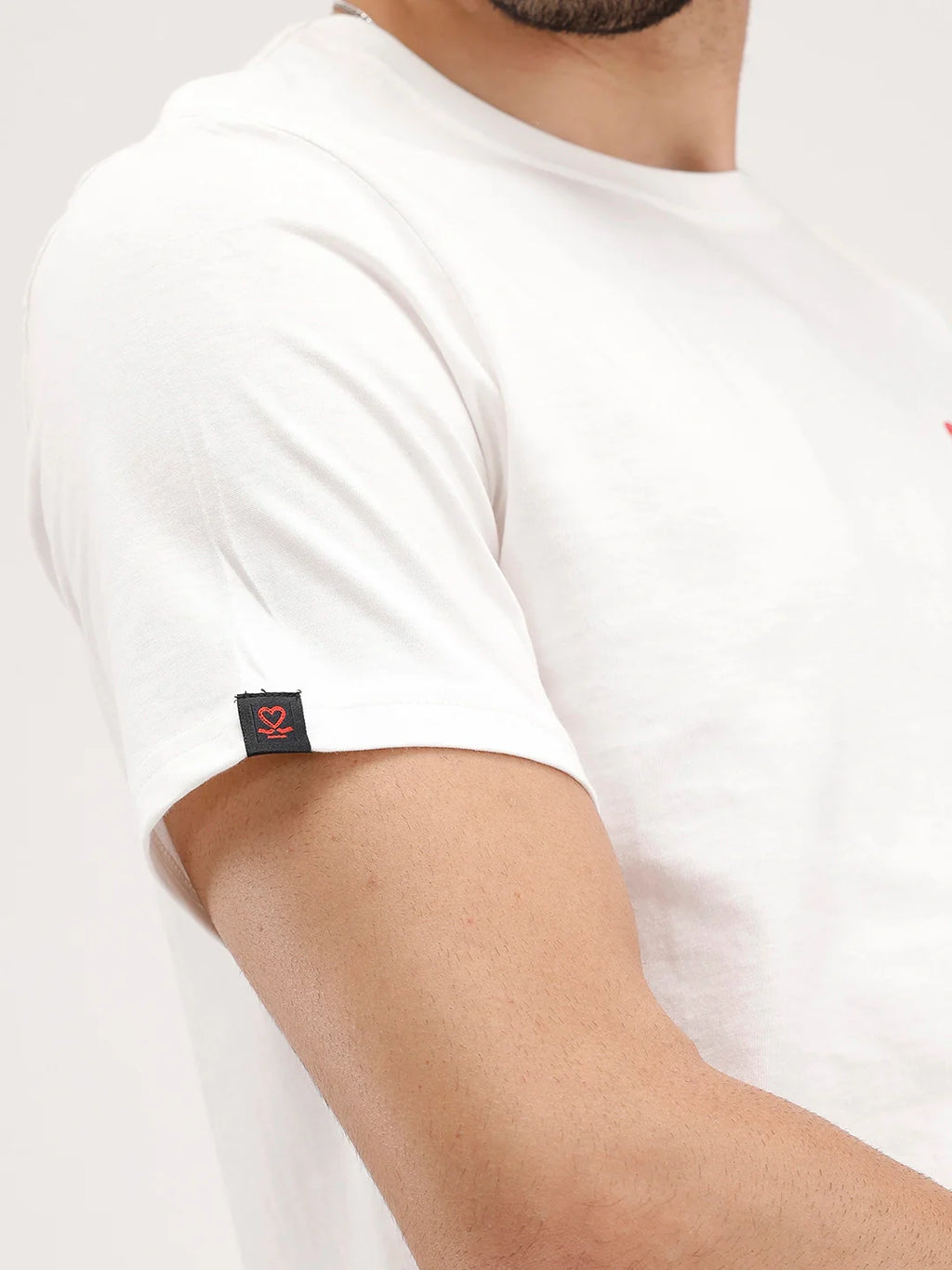 Slim Fit Placement Printed Tee | White