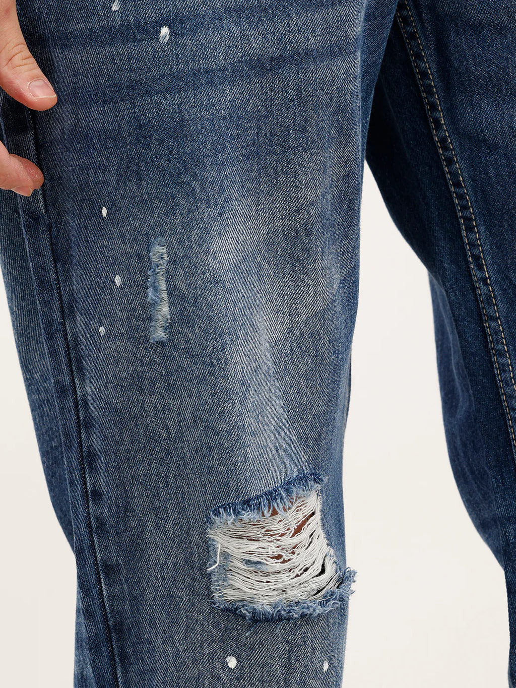 Anti Fit Distressed Denim Jeans  | Blue