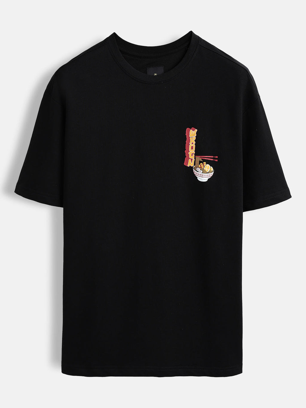 Oversized ramen graphic T-shirt | Black