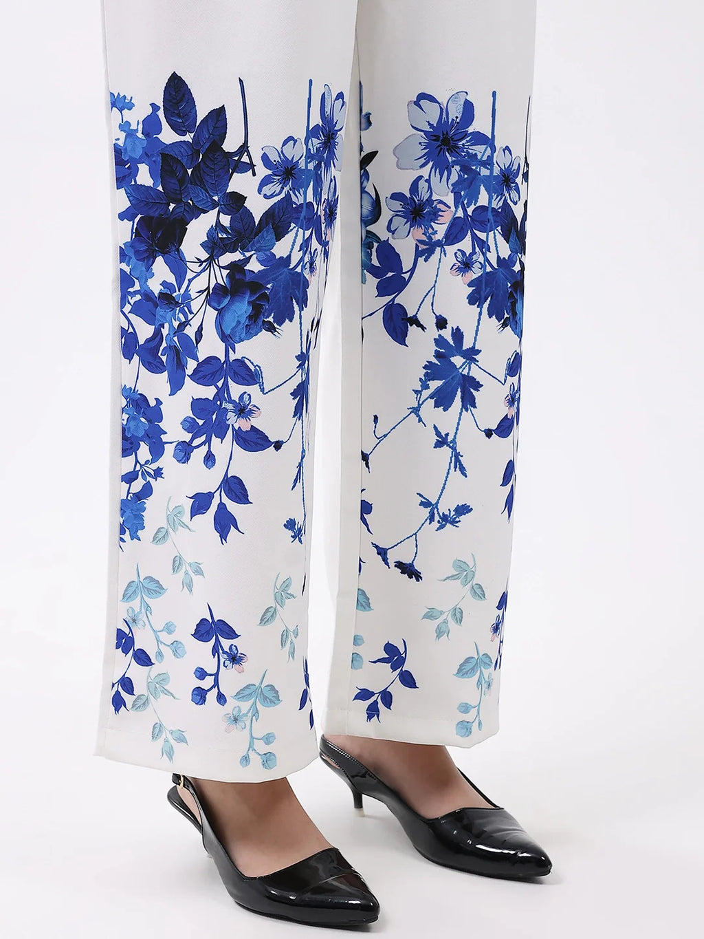 Elegant Floral Straight-Fit Trousers