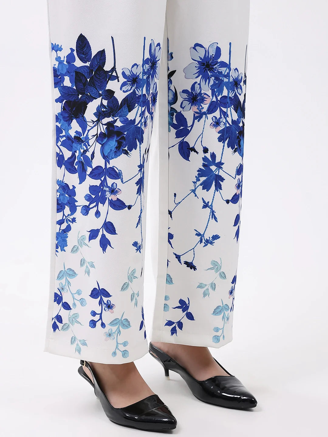 Elegant Floral Straight-Fit Trousers